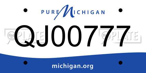 QJ00777 Michigan License Plate
