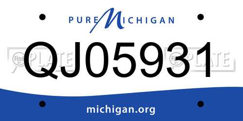 QJ05931 Michigan License Plate