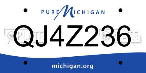 QJ4Z236 Michigan License Plate