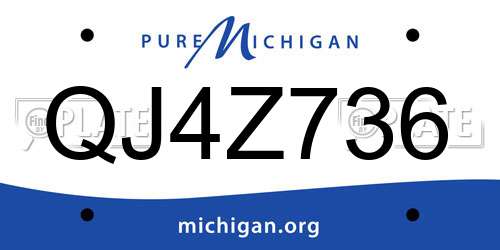 QJ4Z736 Michigan License Plate