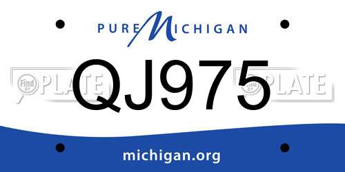 QJ975 Michigan License Plate