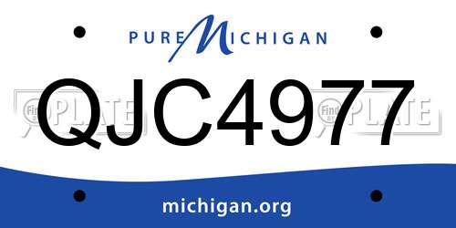 QJC4977 Michigan License Plate