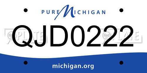 QJD0222 Michigan License Plate