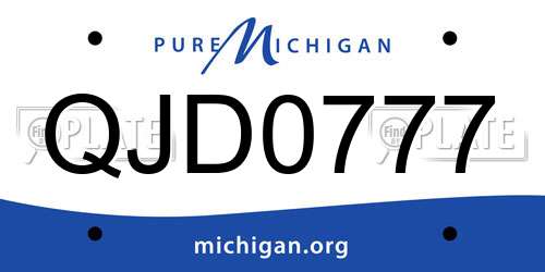 QJD0777 Michigan License Plate