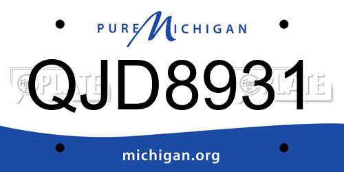 QJD8931 Michigan License Plate