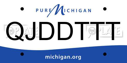 QJDDTTT Michigan License Plate