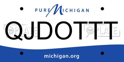 QJDOTTT Michigan License Plate