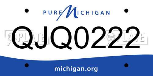 QJQ0222 Michigan License Plate