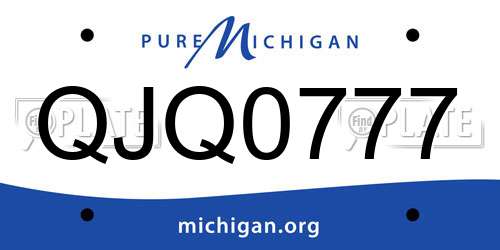 QJQ0777 Michigan License Plate