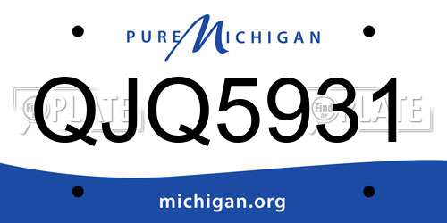 QJQ5931 Michigan License Plate