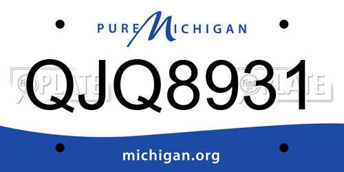 QJQ8931 Michigan License Plate