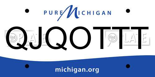 QJQOTTT Michigan License Plate