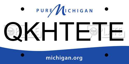 QKHTETE Michigan License Plate