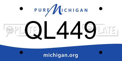 QL449 Michigan License Plate