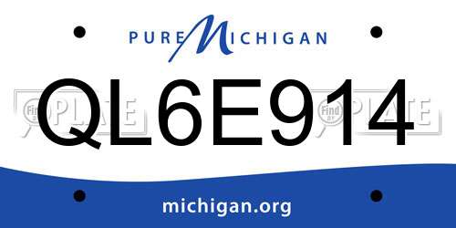 QL6E914 Michigan License Plate