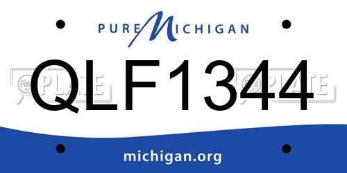 QLF1344 Michigan License Plate