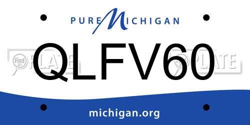 QLFV60 Michigan License Plate