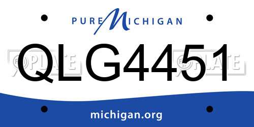 QLG4451 Michigan License Plate