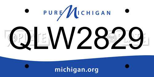 QLW2829 Michigan License Plate