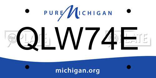 QLW74E Michigan License Plate