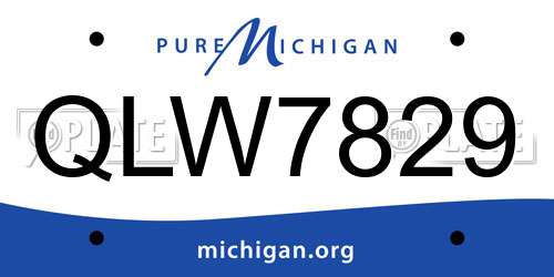 QLW7829 Michigan License Plate