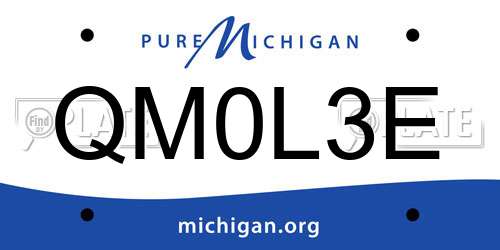 QM0L3E Michigan License Plate