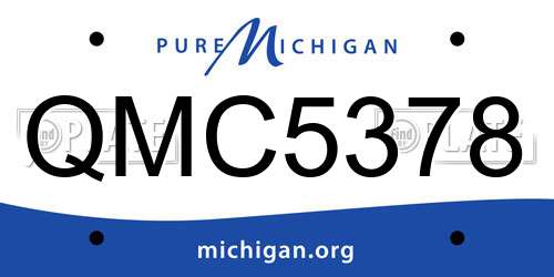 QMC5378 Michigan License Plate
