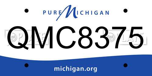 QMC8375 Michigan License Plate