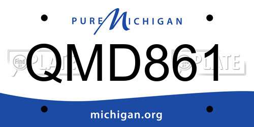 QMD861 Michigan License Plate