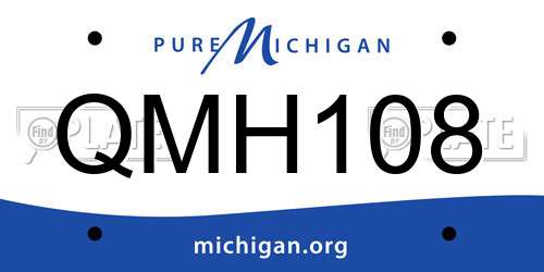 QMH108 Michigan License Plate
