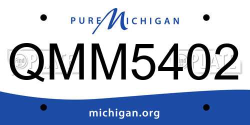QMM5402 Michigan License Plate