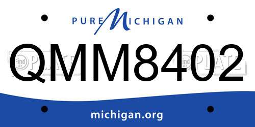 QMM8402 Michigan License Plate