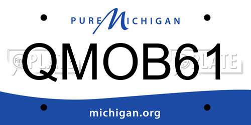 QMOB61 Michigan License Plate