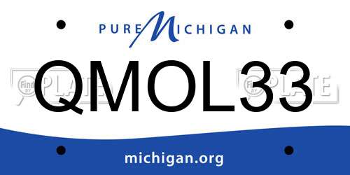 QMOL33 Michigan License Plate