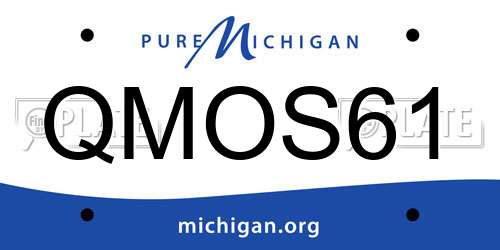QMOS61 Michigan License Plate