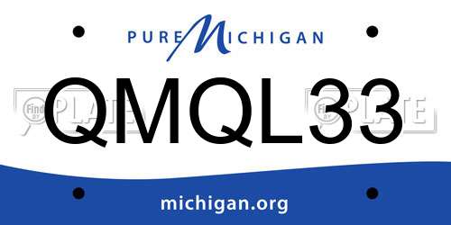 QMQL33 Michigan License Plate