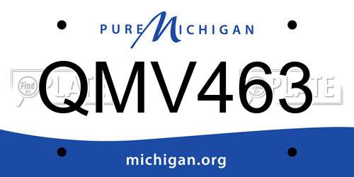 QMV463 Michigan License Plate