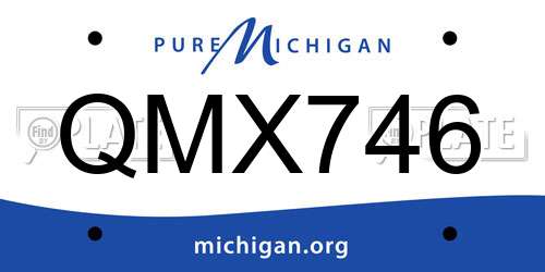 QMX746 Michigan License Plate