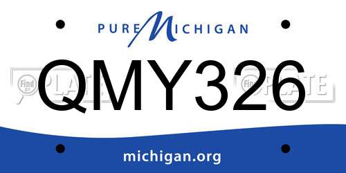 QMY326 Michigan License Plate
