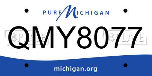QMY8077 Michigan License Plate