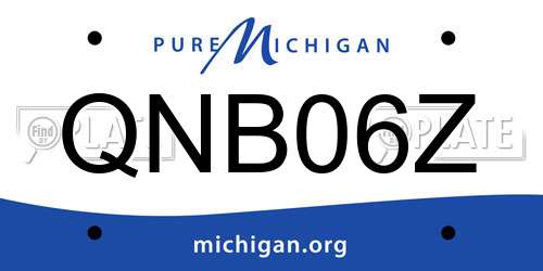 QNB06Z Michigan License Plate