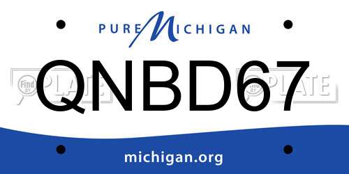 QNBD67 Michigan License Plate