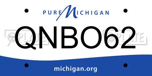 QNBO62 Michigan License Plate