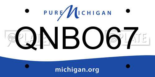 QNBO67 Michigan License Plate