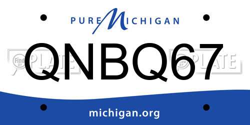 QNBQ67 Michigan License Plate