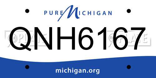 QNH6167 Michigan License Plate