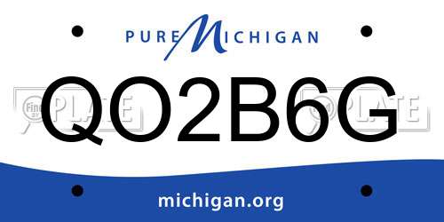 QO2B6G Michigan License Plate