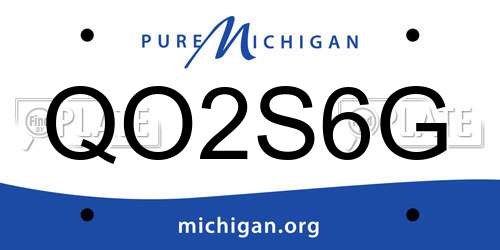 QO2S6G Michigan License Plate