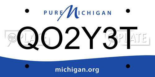 QO2Y3T Michigan License Plate
