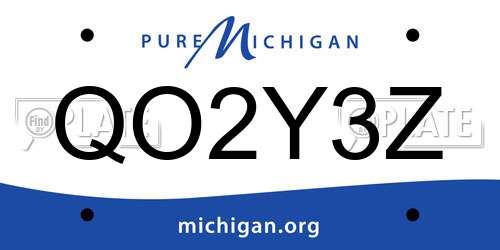 QO2Y3Z Michigan License Plate